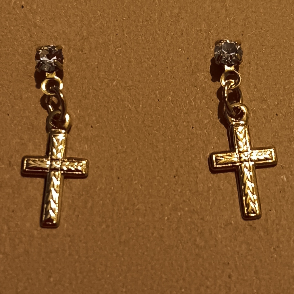 Tiny Cross Earrings